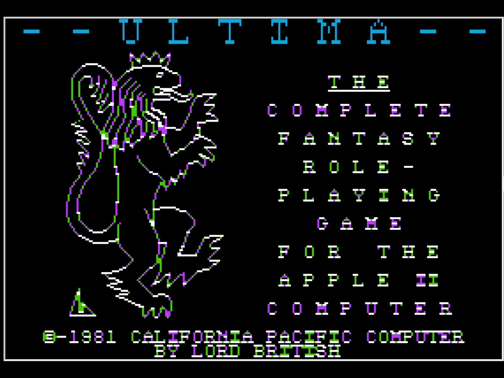 Title Screen of Ultima for Apple II